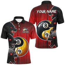 Load image into Gallery viewer, Funny Ying And Yang Eyes Of Wolf Billiard Shirts For Men Custom 8 &amp; 9 Ball Billiard Jerseys | Red TDM2714