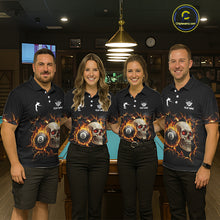 Load image into Gallery viewer, Personalized Skull 8 Ball Fire Billiard Shirt For Women Custom Pool Team Shirt, Billiard Jersey TDM5424