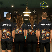Load image into Gallery viewer, Personalized Skull 8 Ball Fire Billiard Shirt For Women Custom Pool Team Shirt, Billiard Jersey TDM5424