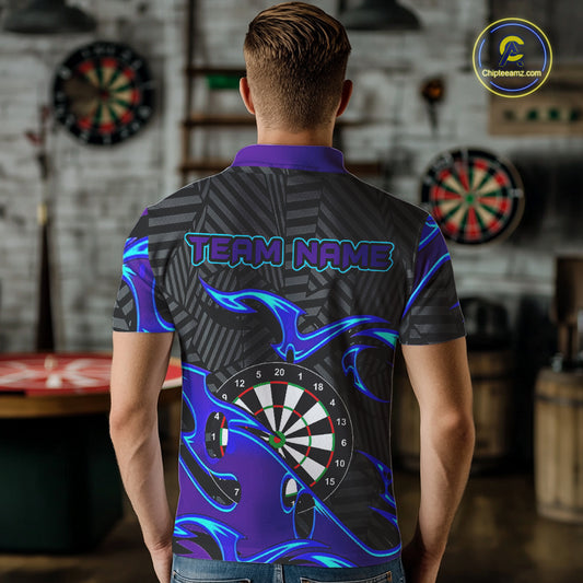 Black Purple Darts Board Personalized Men Dart Quarter-Zip Shirt Custom Darts Team Jerseys TDM1429