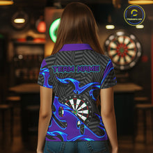 Load image into Gallery viewer, Black Purple Darts Board Personalized Women Dart Quarter-Zip Shirt Custom Darts Team Jerseys TDM1429