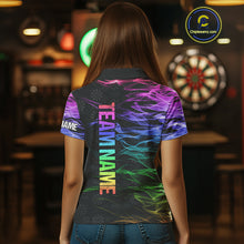 Load image into Gallery viewer, Custom Rainbow Smoke Darts Shirt For Women, Darts Team Jersey Pocket Option TDM3886