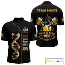 Load image into Gallery viewer, Funny DNA Billiard Shirt For Men Custom 9 Ball Pool &amp; Beer That's Why I'M Here Team Jersey TDM4564