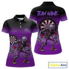 Load image into Gallery viewer, Custom Zombie Purple Dart Shirt With Pocket Option For Women, Dart Team Jerseys TDM4772