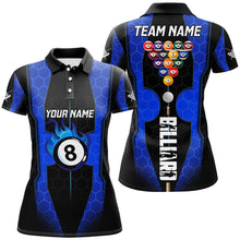 Load image into Gallery viewer, Personalized Blue 3D 8 Ball Pool Custom Billiard Team Shirts, Pool Tournament Jerseys For Women TDM2724