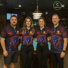 Load image into Gallery viewer, Funny Neon Tornado 8 Ball Billiard Shirt For Men Custom Pool Team Jersey Polo &amp; 1/4 Zip TDM5445