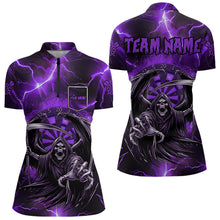 Load image into Gallery viewer, Purple Grim Reaper Custom Thunder Lightning Women Dart Shirt, Dart Jersey TDM3550