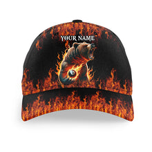 Load image into Gallery viewer, Personalized Funny Bear 8 Ball Pool Fire Flame Billiard Baseball Cap Custom 3D Printed Billiard Hats TDM2004
