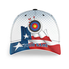 Load image into Gallery viewer, Personalized Texas Flag Archery Hats Custom Name Texas Flag Baseball Caps Hats For Patriotic Archer TDM0719