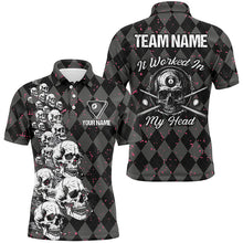 Load image into Gallery viewer, Billiard Skull It Worked In My Head Custom Argyle Pattern Men Billiard Shirts, Pool Team Jerseys TDM1811