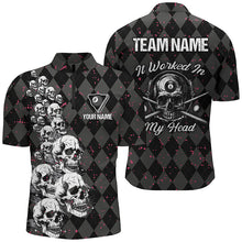 Load image into Gallery viewer, Billiard Skull It Worked In My Head Custom Argyle Pattern Men Billiard Shirts, Pool Team Jerseys TDM1811