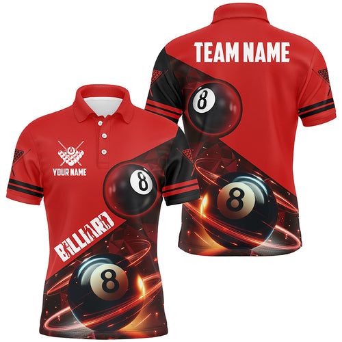 Red 8 Ball Pool Billiard Jersey For Men Custom Billiard Pool Shirts Team League Billiard Uniform TDM1812