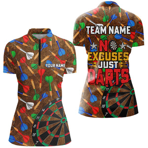 No Excuses Just Darts Custom Colorful Arrow Dart Shirts, Funny Dart Shirts For Women Dart Jerseys TDM2733