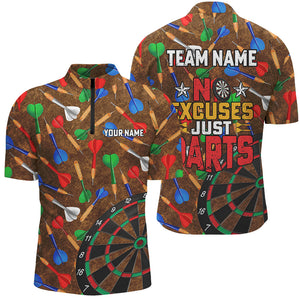 No Excuses Just Darts Custom Colorful Arrow Dart Shirts, Funny Dart Shirts For Men Dart Jerseys TDM2733