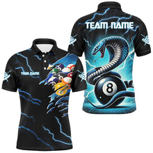 Load image into Gallery viewer, Blue Lightning Thunder Custom Cobra Snake 8 Ball Billiard Shirts, Men Billiard League Team Jerseys TDM2745