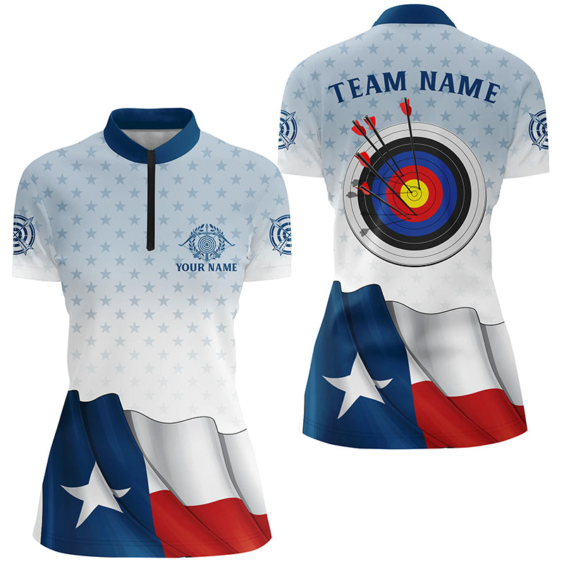 Personalized Texas Flag Archery Women Quarter-Zip Shirts Custom Texas Flag Shirt For Patriot TDM0581