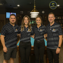 Load image into Gallery viewer, Black US Flag Yin-Yang 8 Ball &amp; 9 Ball Custom Billiard Shirts For Women, Billiard Team Jersey TDM5460
