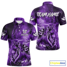 Load image into Gallery viewer, Purple Grim Reaper Dart Shirt With Pocket Option For Men Custom Darts Jersey TDM6083