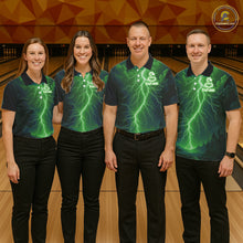Load image into Gallery viewer, Custom Green Lightning Cobra Snake Bowling Shirt For Women, Bowling Team Jersey Polo &amp; 1/4 Zip TDM6352