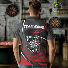 Load image into Gallery viewer, Funny Crack Dartboard Red Darts Polo &amp; Quarter Zip Custom Darts Shirt For Men Darts Team Jersey TDM5006