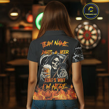 Load image into Gallery viewer, Personalized Grim Reaper Darts And Beer Flame Darts Shirt For Women Custom Funny Darts Team Jersey TDM5015