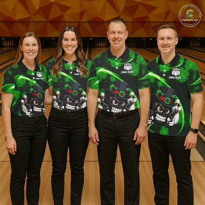 Personalized St Patrick Day Bowling Shirt For Men, Funny Shamrock Luckiest Bowling Team Jersey TDM5746