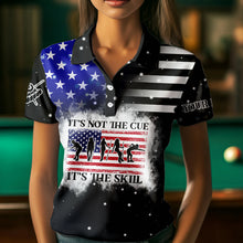 Load image into Gallery viewer, It's The Skill Custom American Flag Women Billiard Shirt Funny Billiard Jersey|Black TDM3571
