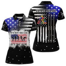 Load image into Gallery viewer, It's The Skill Custom American Flag Women Billiard Shirt Funny Billiard Jersey|Black TDM3571