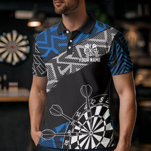 Load image into Gallery viewer, Custom Darts Shirts For Men Personalized Zig-Zag Pattern Dart Jerseys, Cool Dart Shirts |Blue TDM3445