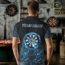 Load image into Gallery viewer, Black And Blue Custom Light Darts Polo &amp; Quarter Zip For Men, Darts Jersey Team Outfit TDM5944