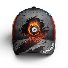 Load image into Gallery viewer, 8 Ball Billiard Hats For Men And Women, Best Custom Name Billiard Caps For Pool Player TDM0135