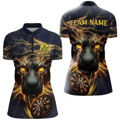 Darts Storm Panther 3D Printed Darts Shirts For Women Custom Darts League Team Jerseys |Yellow TDM2535