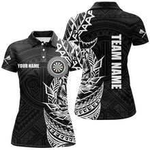 Load image into Gallery viewer, Personalized Black White Tribal Darts Polo &amp; Quarter Zip Custom Dart Shirts For Women Dart Jerseys TDM2782