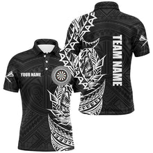 Load image into Gallery viewer, Personalized Black White Tribal Darts Polo &amp; Quarter Zip Custom Dart Shirts For Men Dart Jerseys TDM2782