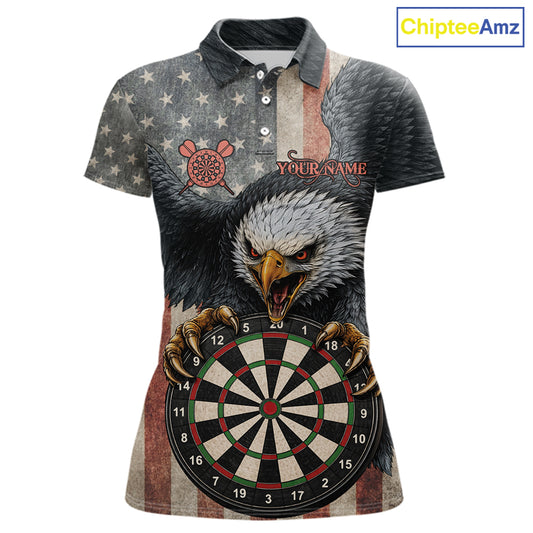 Personalized Vintage American Flag Eagle Darts Shirt For Women Custom Patriotic Darts Team Jerseys TDM5757