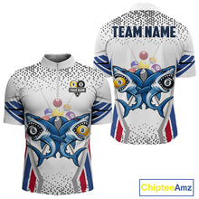 Load image into Gallery viewer, Funny Shark 8 Ball &amp; 9 Ball Pool Billiard Shirt For Men Custom Billiard Team Jersey Polo &amp; 1/4 Zip TDM5965