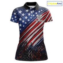 Load image into Gallery viewer, American Flag Fire Flame Darts Shirt For Women Custom Patriotic Darts Jersey Team Polo &amp; 1/4 Zip TDM6125