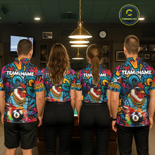 Load image into Gallery viewer, Funny Rooster Colorful Graffiti 8 Ball Billiard Shirt For Women Custom Pool Jersey Polo &amp; 1/4 Zip TDM6368