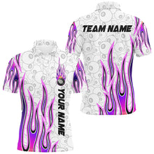 Load image into Gallery viewer, Fire Flame Purple 8 Ball Pattern Custom Billiard Shirts For Men, Best 8 Ball Pool Jerseys Apparel TDM2287