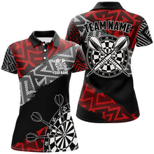 Load image into Gallery viewer, Custom Darts Shirts For Women Personalized Zig-Zag Pattern Dart Jerseys, Cool Darts Team Shirts |Red TDM2791