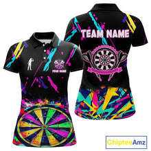 Load image into Gallery viewer, Funny Colorful Splash Dartboard Graffiti Style Darts Shirt For Women Custom Darts Team Jersey Outfit TDM5053