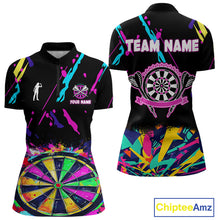 Load image into Gallery viewer, Funny Colorful Splash Dartboard Graffiti Style Darts Shirt For Women Custom Darts Team Jersey Outfit TDM5053