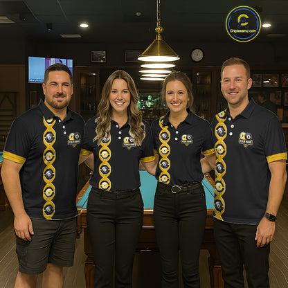 DNA Billiard 8 Ball & 9 Ball Shirts For Women Custom Funny Pool Jerseys Team Polo & 1/4 Zip |Yellow TDM5521