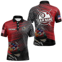 Load image into Gallery viewer, Red And Black Billiard Polo &amp; Quarter-Zip Shirts For Men Custom Billiard Team Shirts Pool Jerseys TDM3473