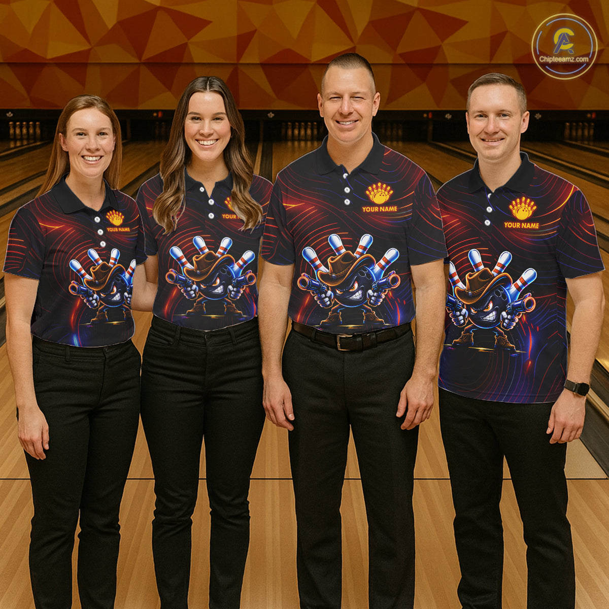 Funny Neon Bowling Jersey For Men Custom Bowling Shirt Polo & Quarter Zip, Bowling Team Outfit TDM6149
