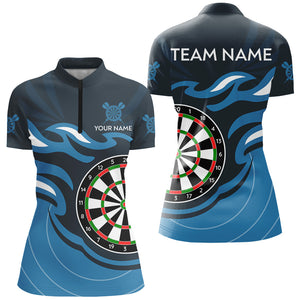 Personalized Blue Darts Board Flame Dart Shirts For Women Custom Dart Jerseys Team Uniform TDM3051