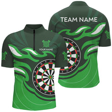 Load image into Gallery viewer, Personalized Green Darts Board Flame Dart Shirts For Men Custom Dart Jerseys Team Uniform TDM3052