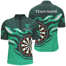 Load image into Gallery viewer, Personalized Turquoise Darts Board Flame Dart Shirts For Men Custom Dart Jerseys Team Uniform TDM3053