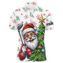 Load image into Gallery viewer, Funny Santa White Christmas Pattern Men Golf Polo Shirts Custom Golfing Gifts For Christmas TDM3058