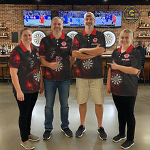 Load image into Gallery viewer, Red Grim Reaper Flame Darts Shirt For Women Custom Skull Darts Jersey Team Polo &amp; Quarter Zip TDM5529